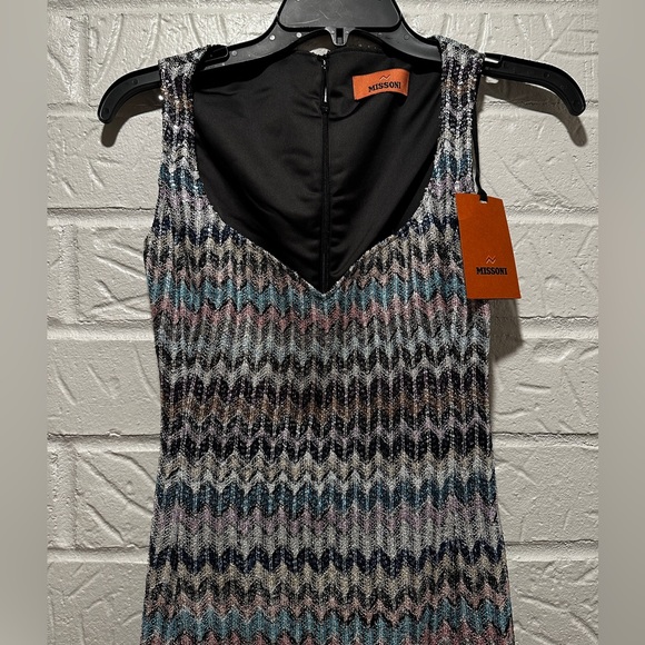 New MISSONI Lamé Knitted Mini Dress Size 36 - Picture 8 of 14